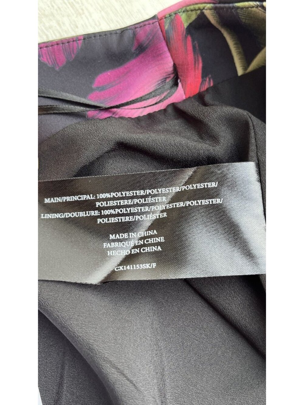 Cameo Night Lily Tropical Floral Midi Skirt Size L Black Lined - Picture 6 of 16